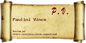 Paulini Vince névjegykártya